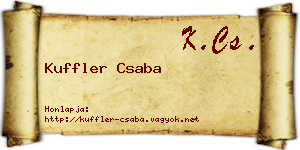 Kuffler Csaba névjegykártya